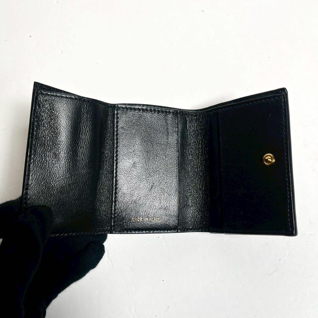 【極美品・付属品完備✨】マルニ ミニウォレット 三つ折り レザー トランク 黒