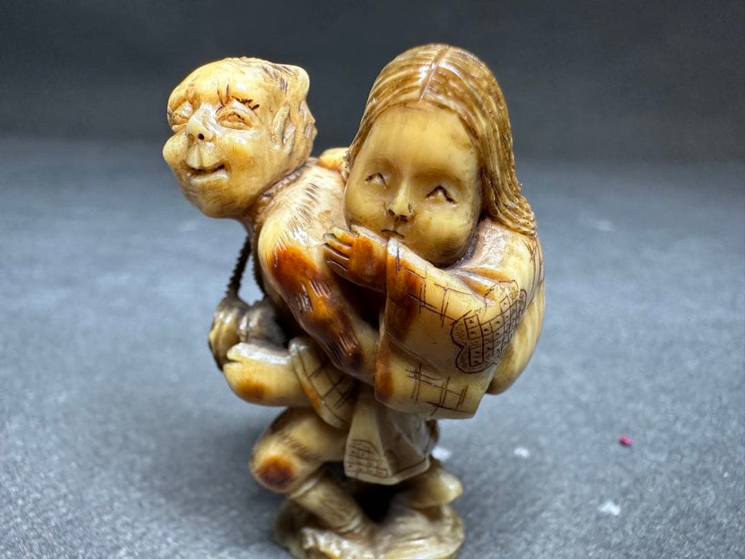 極上　鬼　置物　根付　印籠　天然素材　アンティーク　骨董　飾り物　古美術品