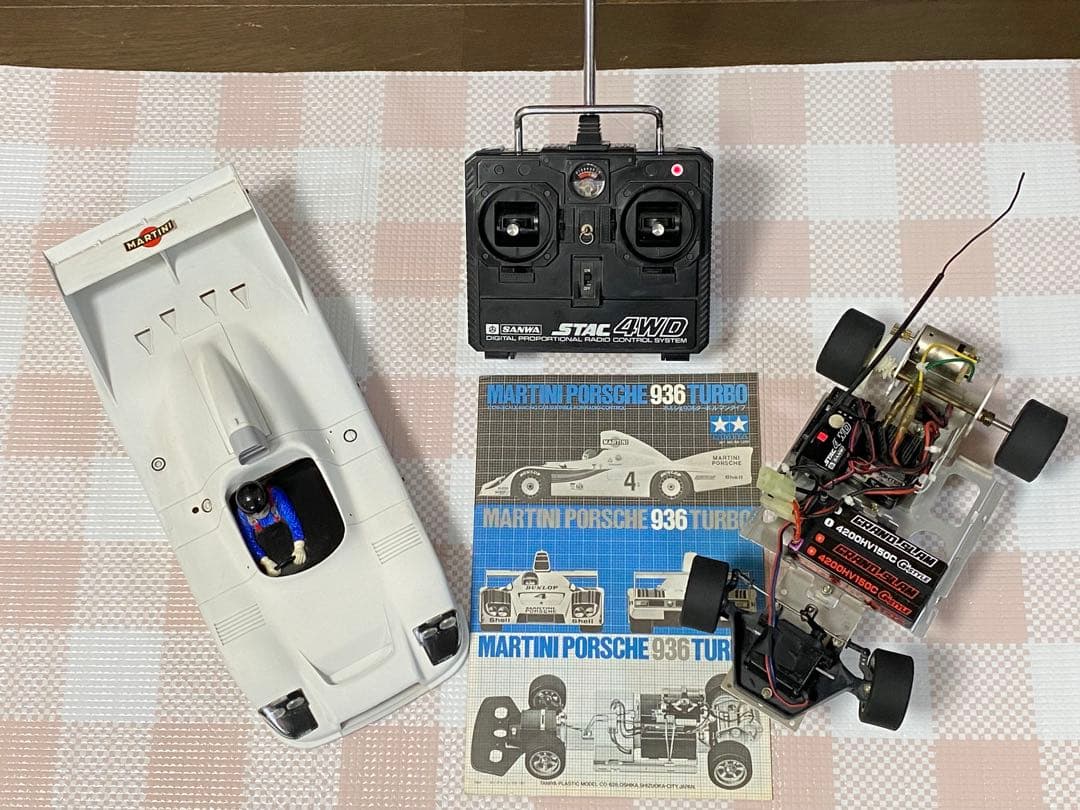 タミヤ　RC ポルシェ 936 ターボ 、プロポ、メカ、説明書付き、