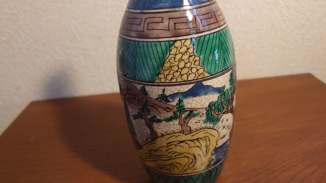 九谷焼　青九谷　青手　吉田屋窯　松山窯　明治九谷　蔵出し　徳利　大徳利　１客