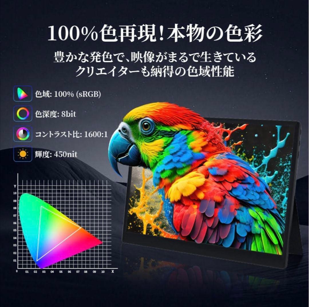 モバイルモニター 15インチ 4K タッチパネル ポータブルモニター USB