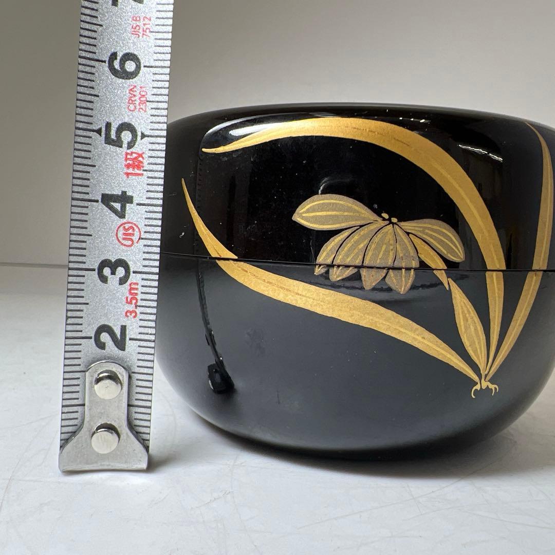 ☆茶3 哲山　四季草花　平棗　共箱　口径8cm 東K8-0125②