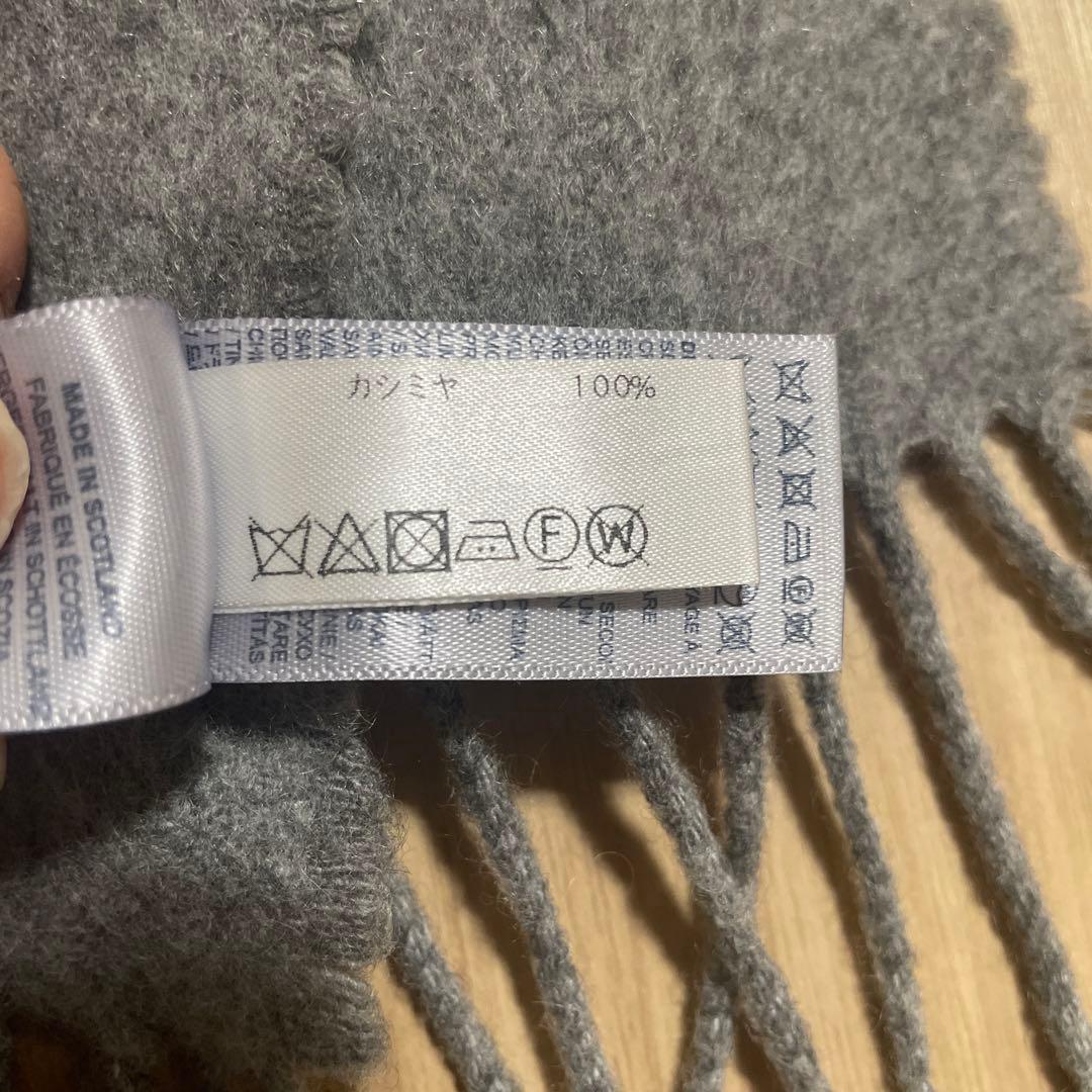 Johnstons of Elgin グレー カシミヤ 100%マフラー