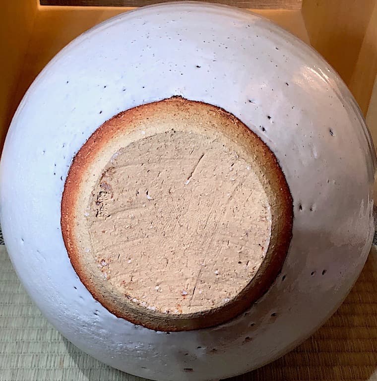 萩焼　三輪栄造作　壺　無傷保証　共箱　古物