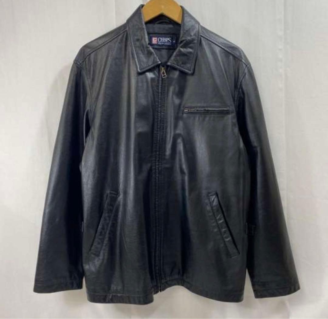 CHAPS ブラック シングルライダースジャケット
