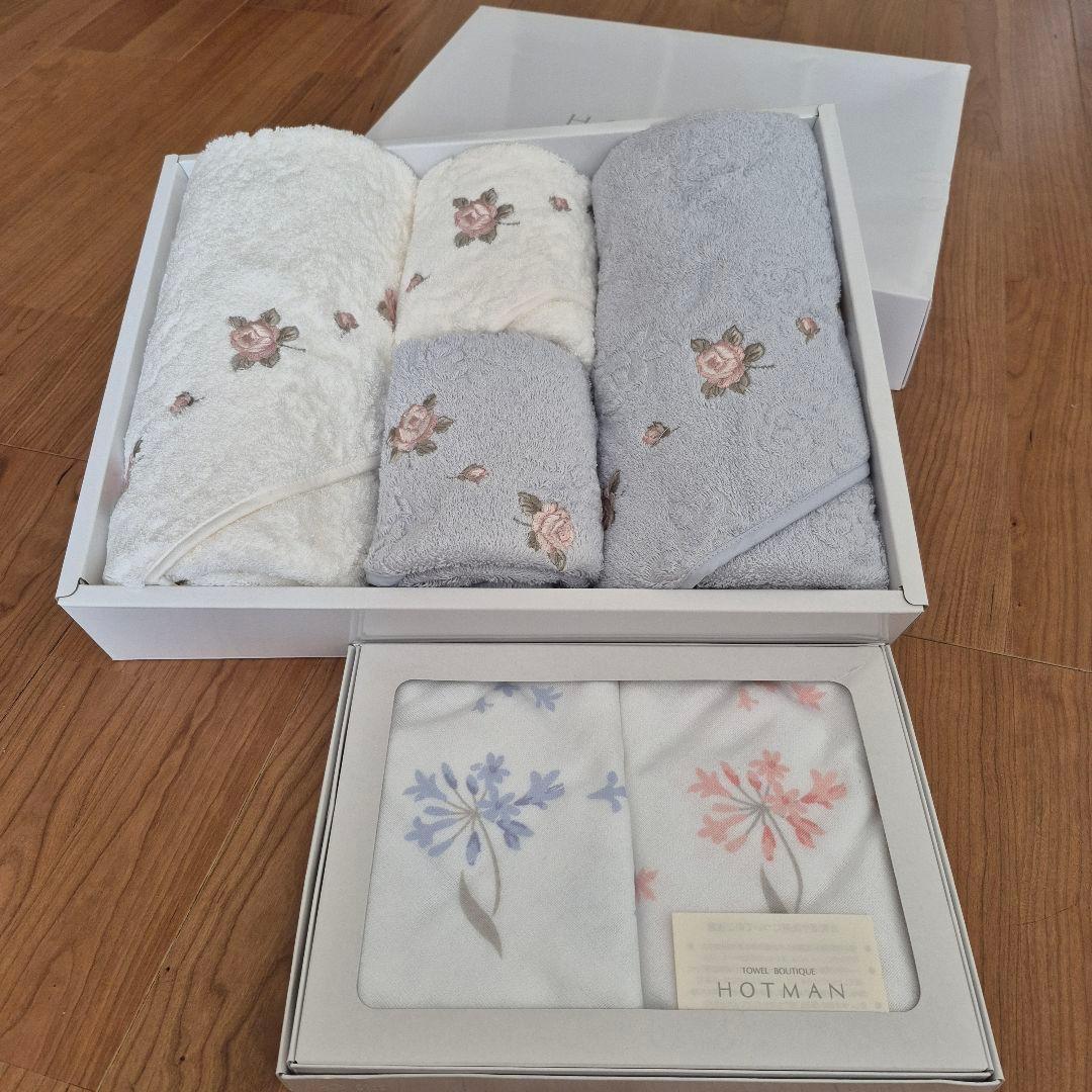 ホットマン タオルセット バスタオル/フェイスタオル 薔薇 Hotman