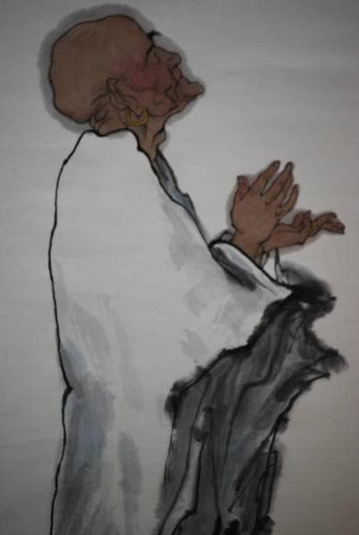 模写/心言/観象図/像図/唐高僧一行和尚/布袋屋掛軸HC-555