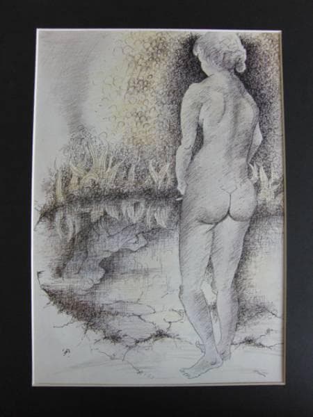工藤甲人、裸婦習作、素描画版集より、版上サイン入り、新品高級額装付
