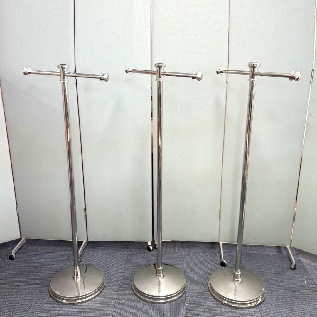 1台 店舗什器 ステンレス製 T字 ハンガーラック アンティーク ビンテージ品