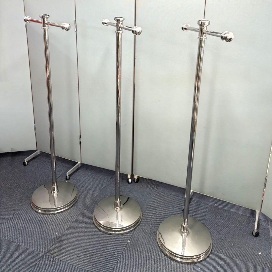 1台 店舗什器 ステンレス製 T字 ハンガーラック アンティーク ビンテージ品