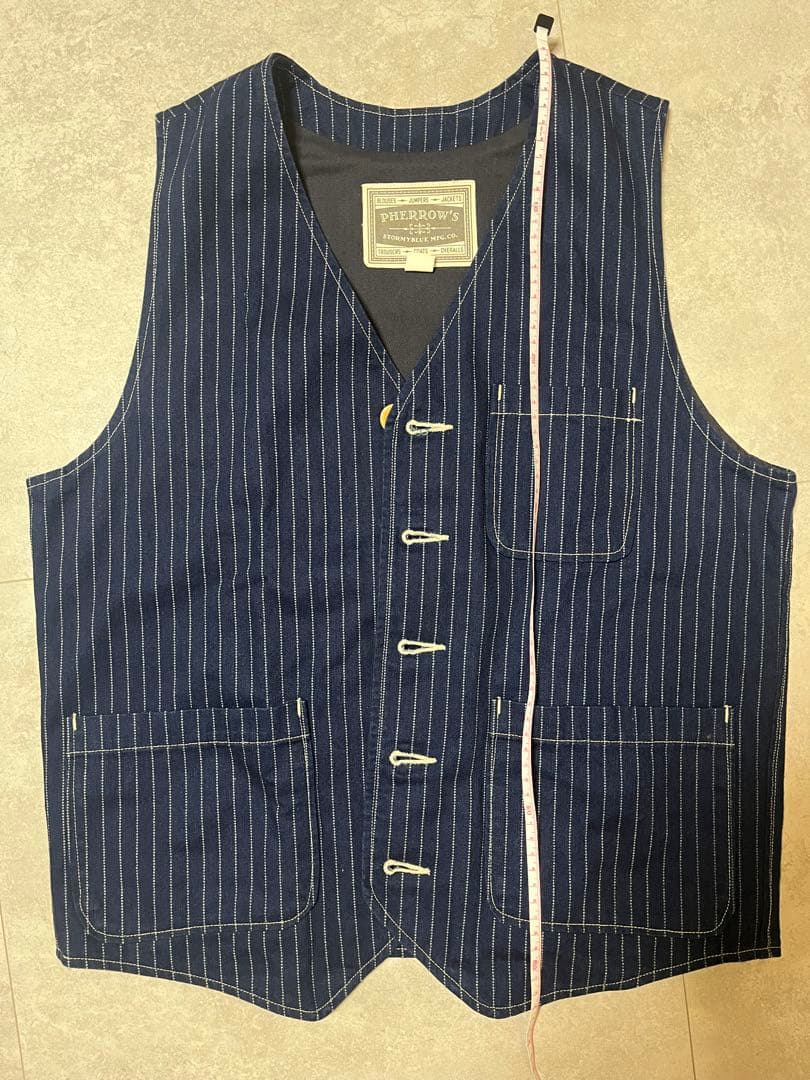 PHERROW'S ストライプ ベスト サイズ40
