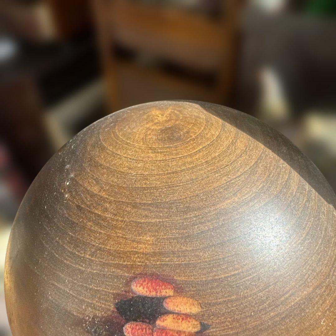 木製こけし 花模様 微笑み　渡辺正雄　彩秋