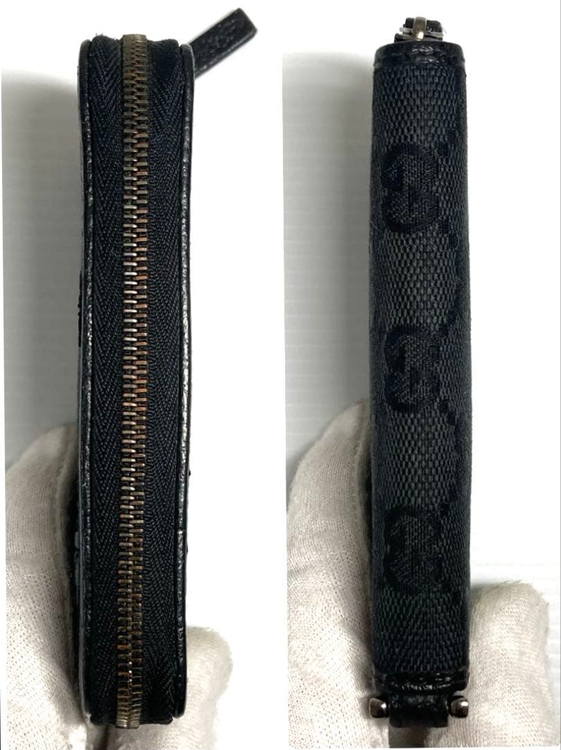 良品　GUCCI グッチ　GGキャンバス ケース　カードケース　ブラック