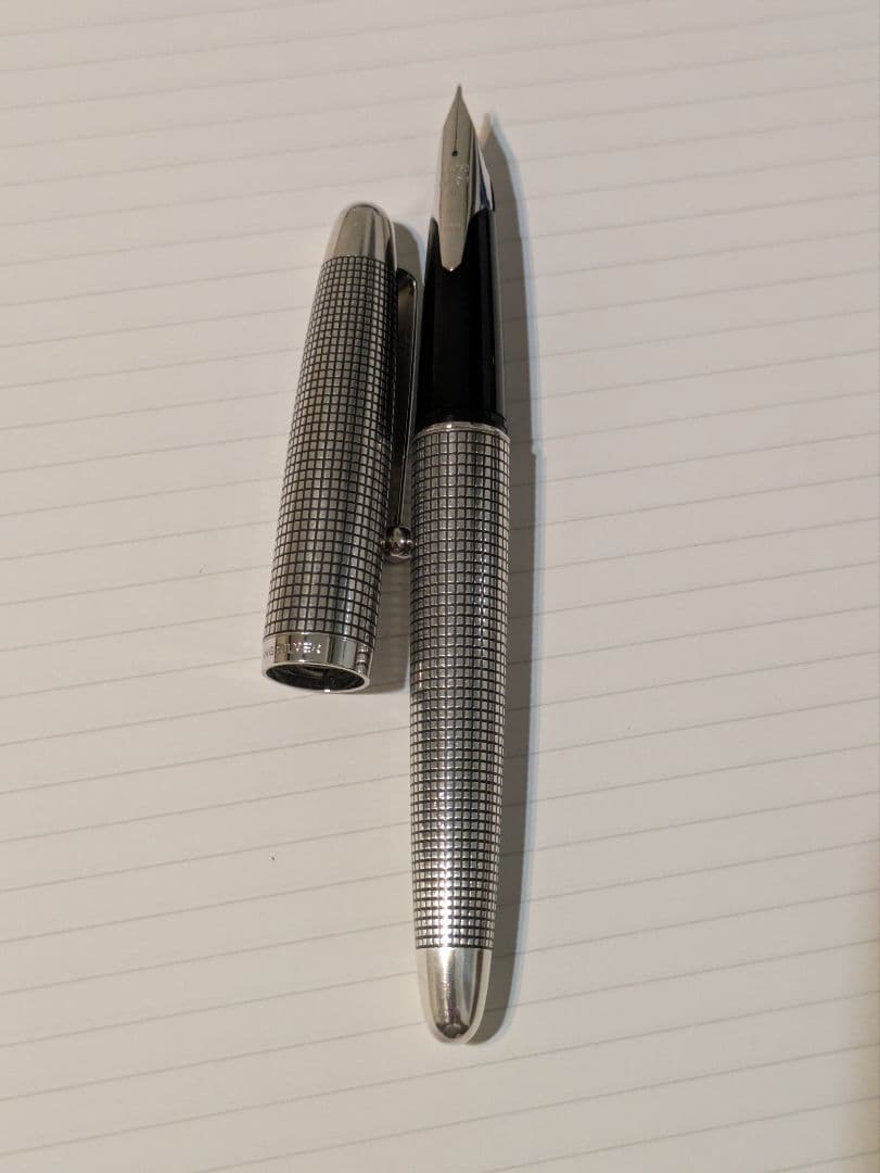 パイロット　シルバーン　万年筆　格子　中字