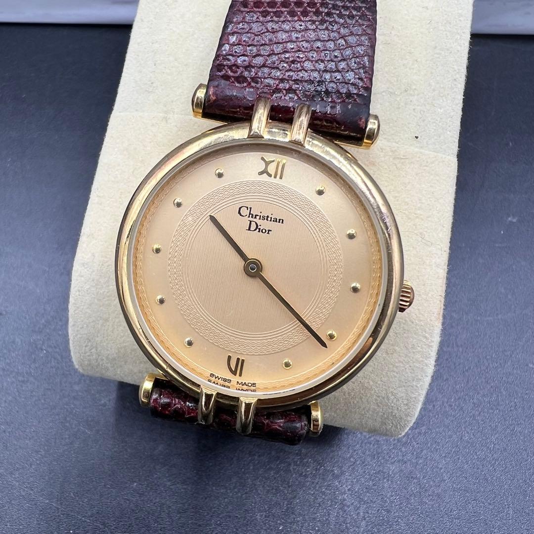 【稼働品】Christian Dior 腕時計 ゴールド文字盤
