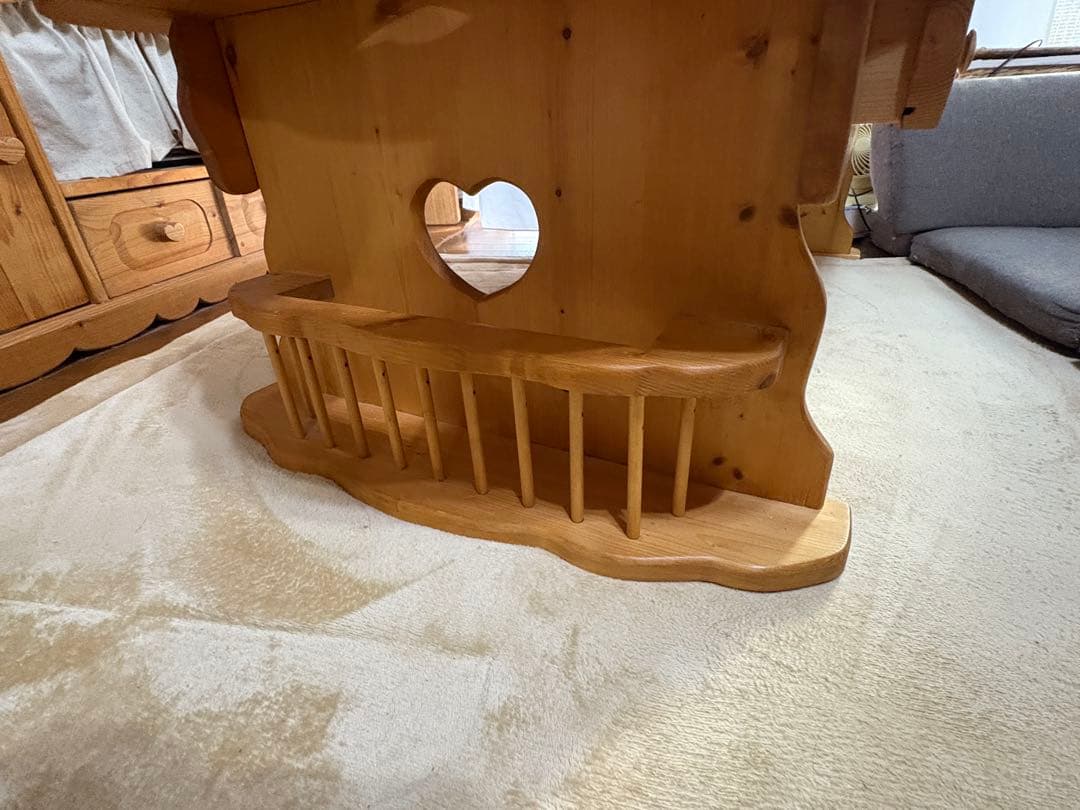 カントリー　ローテーブル　ハート