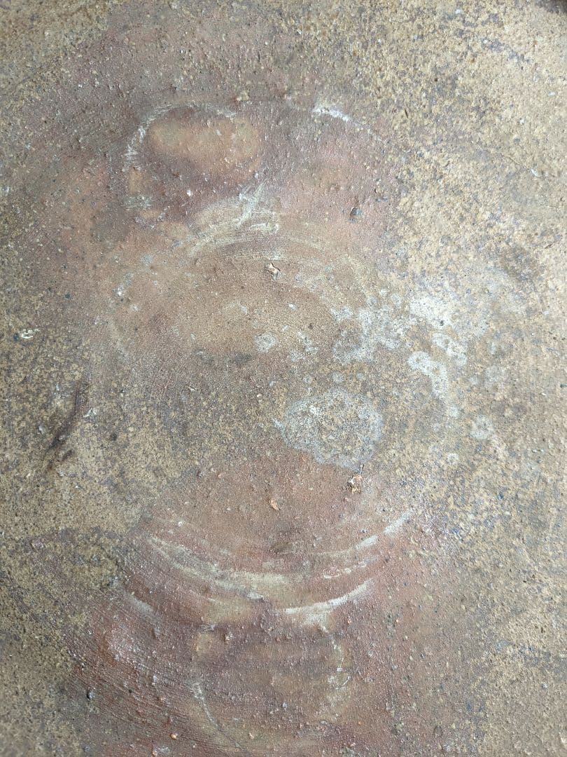 藤原均 備前焼 水盤 直径32cm 花器 フラワーベース 花瓶 緋襷 華道具