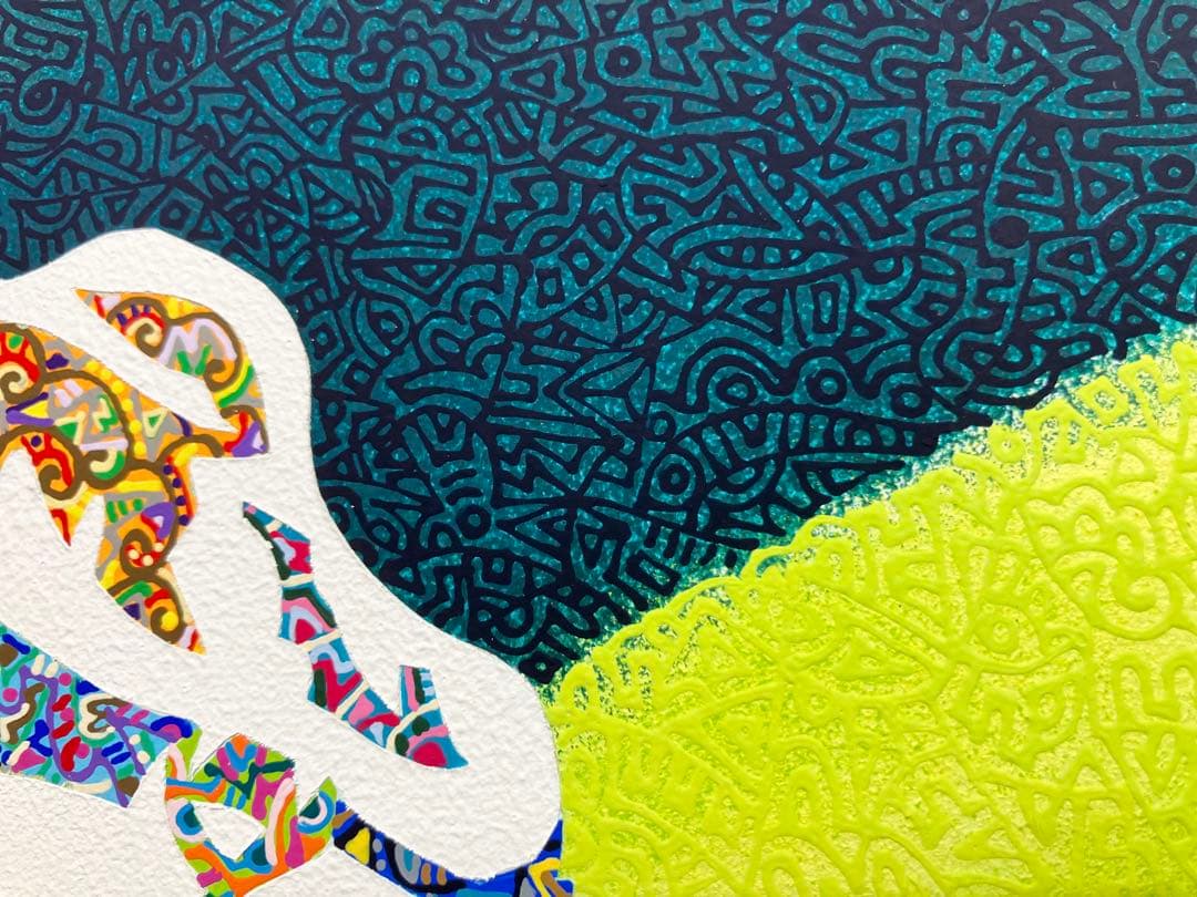 原画　爬虫類　動物画　絵画　アクリル画　現代アート　細密画　手描き　一点物