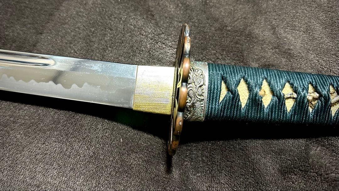 居合練習用 模造刀 居合刀 模擬刀 本鮫柄 日輪刀風菊鍔 互の目仕立て刃文