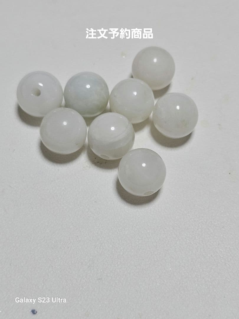 糸魚川翡翠氷種１０mm８ピースと出雲瑪瑙１０mm７ピース