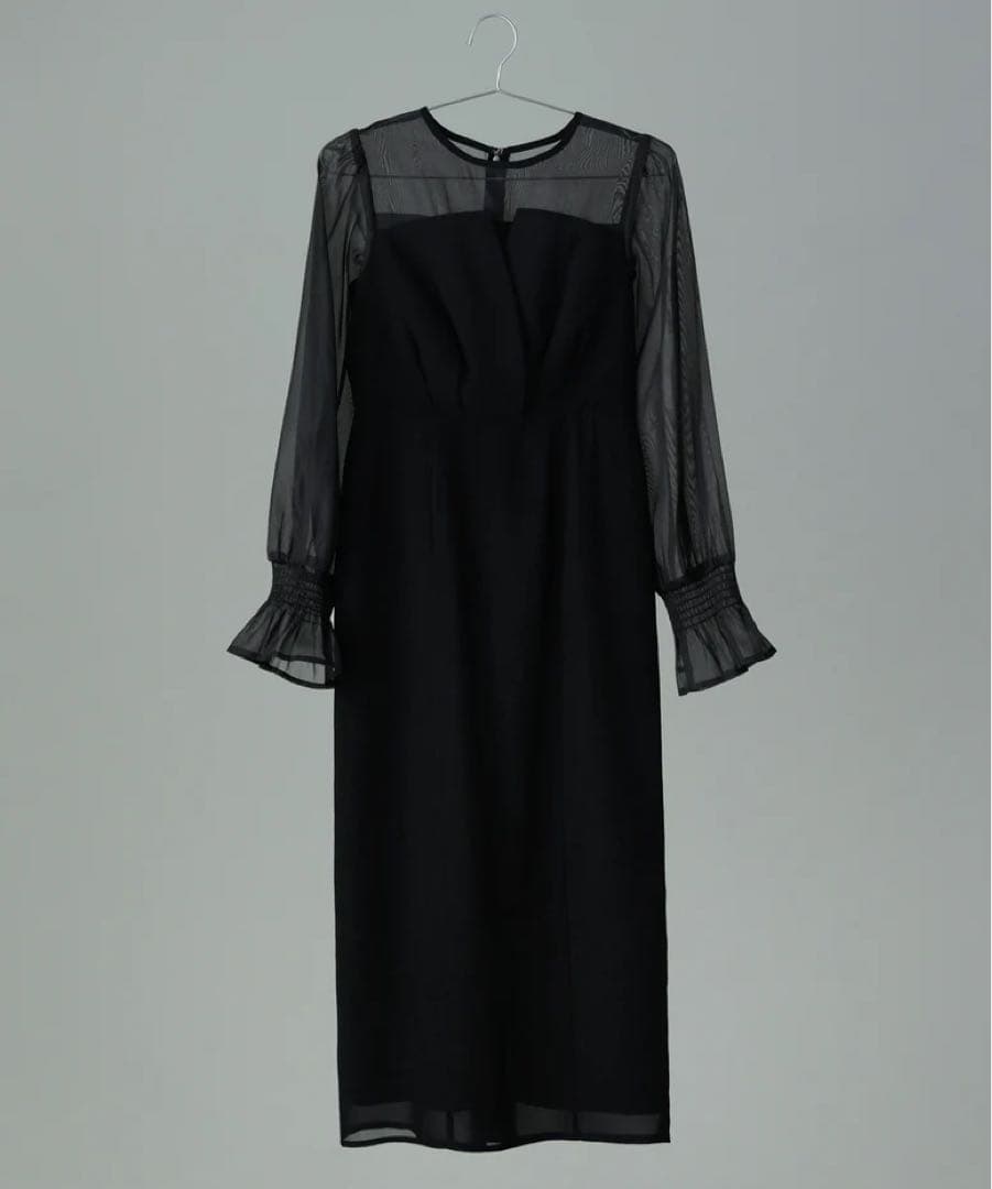 【niana】《美品》ビスチェ風ボリュームスリーブシフォンドレス