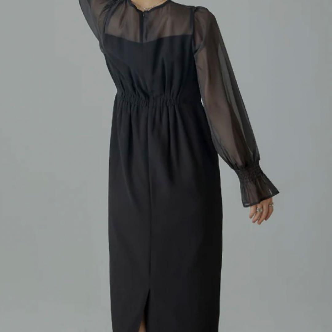 【niana】《美品》ビスチェ風ボリュームスリーブシフォンドレス