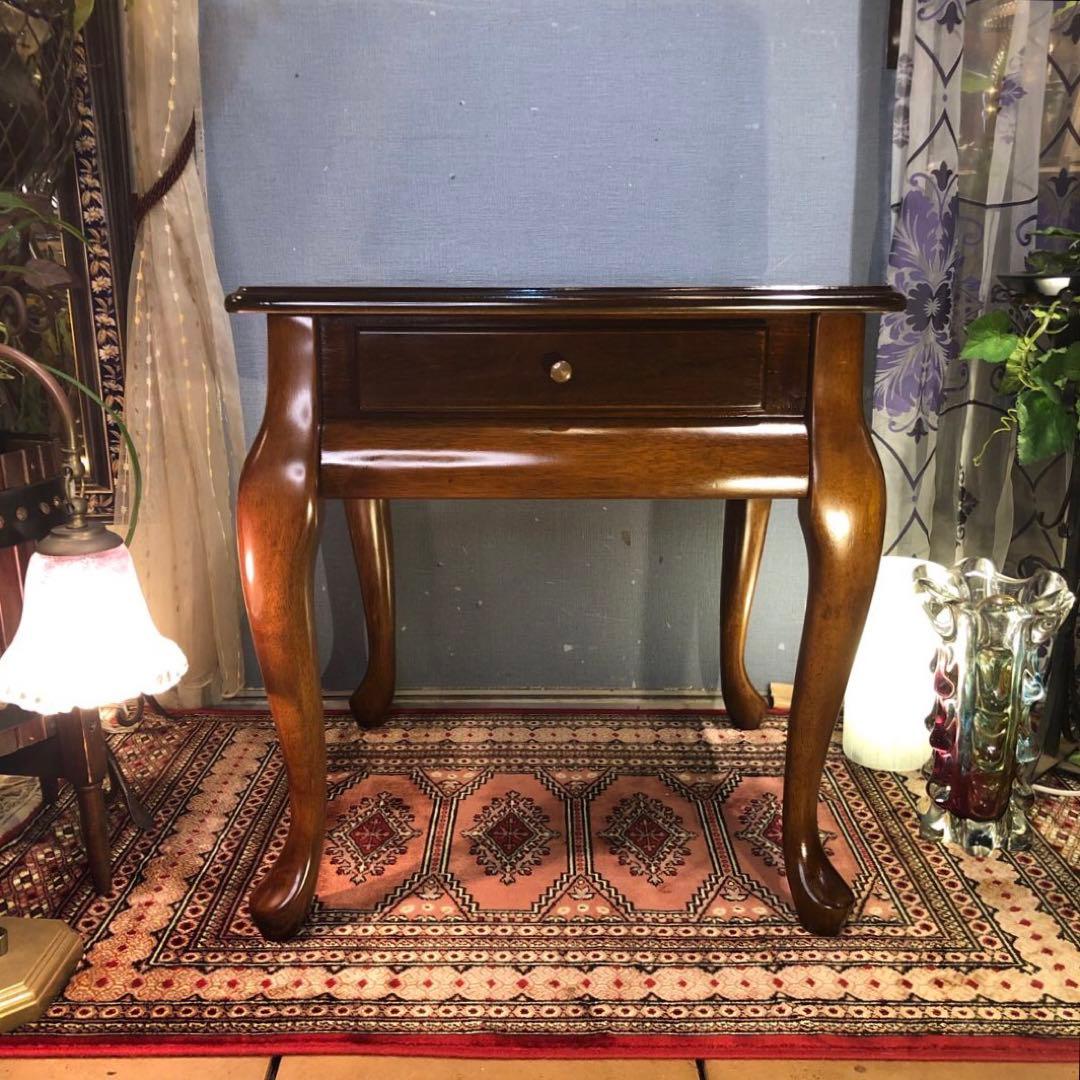 Sale 猫脚　クラシック　コンパクト　アンティーク　テーブル　引き出し付き