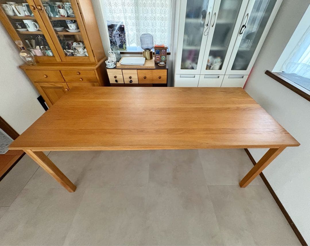 ダイニングテーブル180cm 無印良品 廃版 オーク材 無垢 オイル塗装