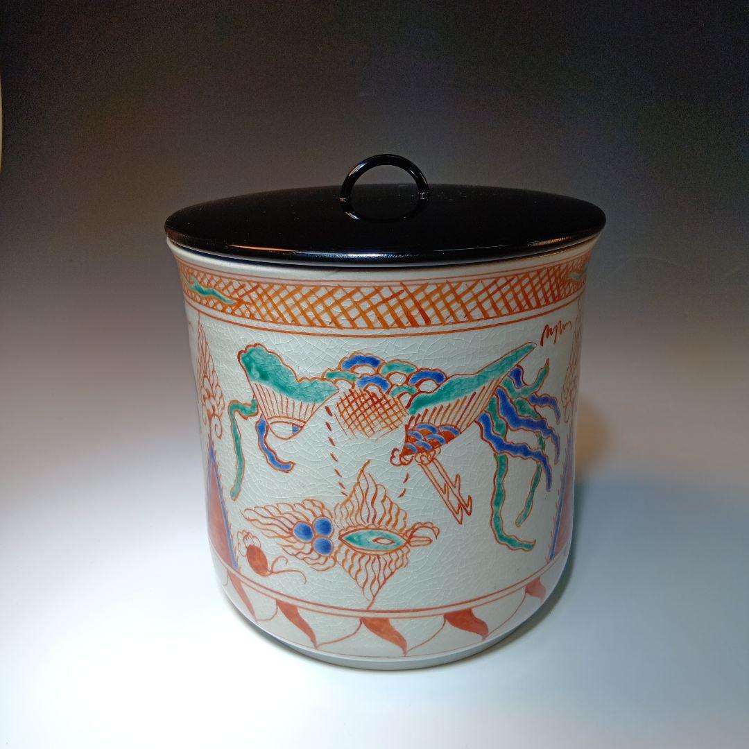 値下げ茶道具　大仙窯　赤絵鳳凰水指　共箱