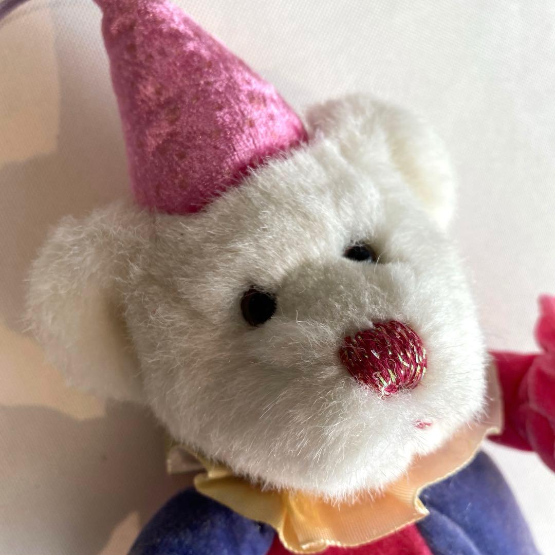 RUSS BERRIE ホワイトベア ピンクパープル ピエロ インポート未使用品