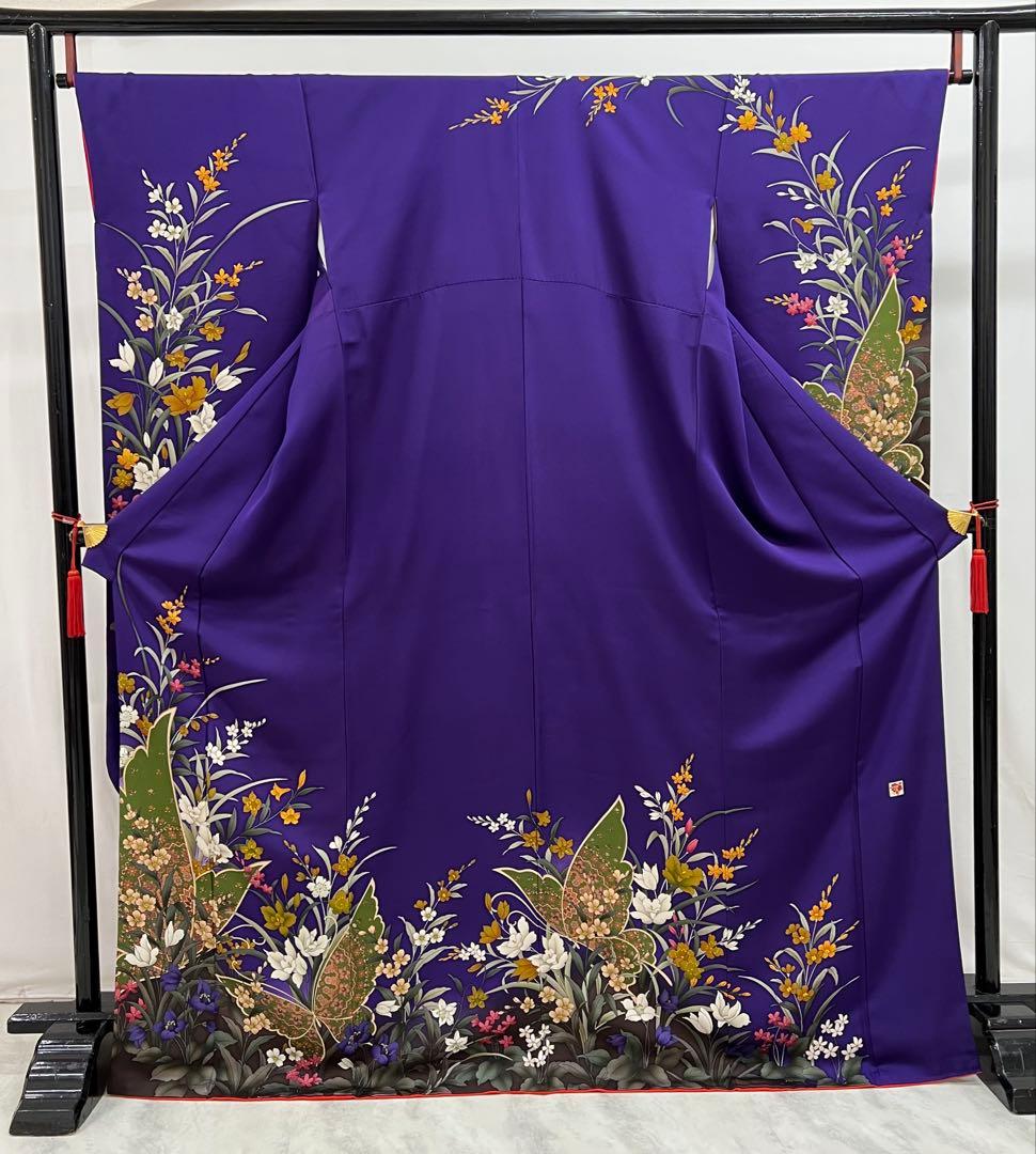 蝶々　振り袖　フルセット　別誂長襦袢　成人式　刺繍　振袖　草花　蝶　703