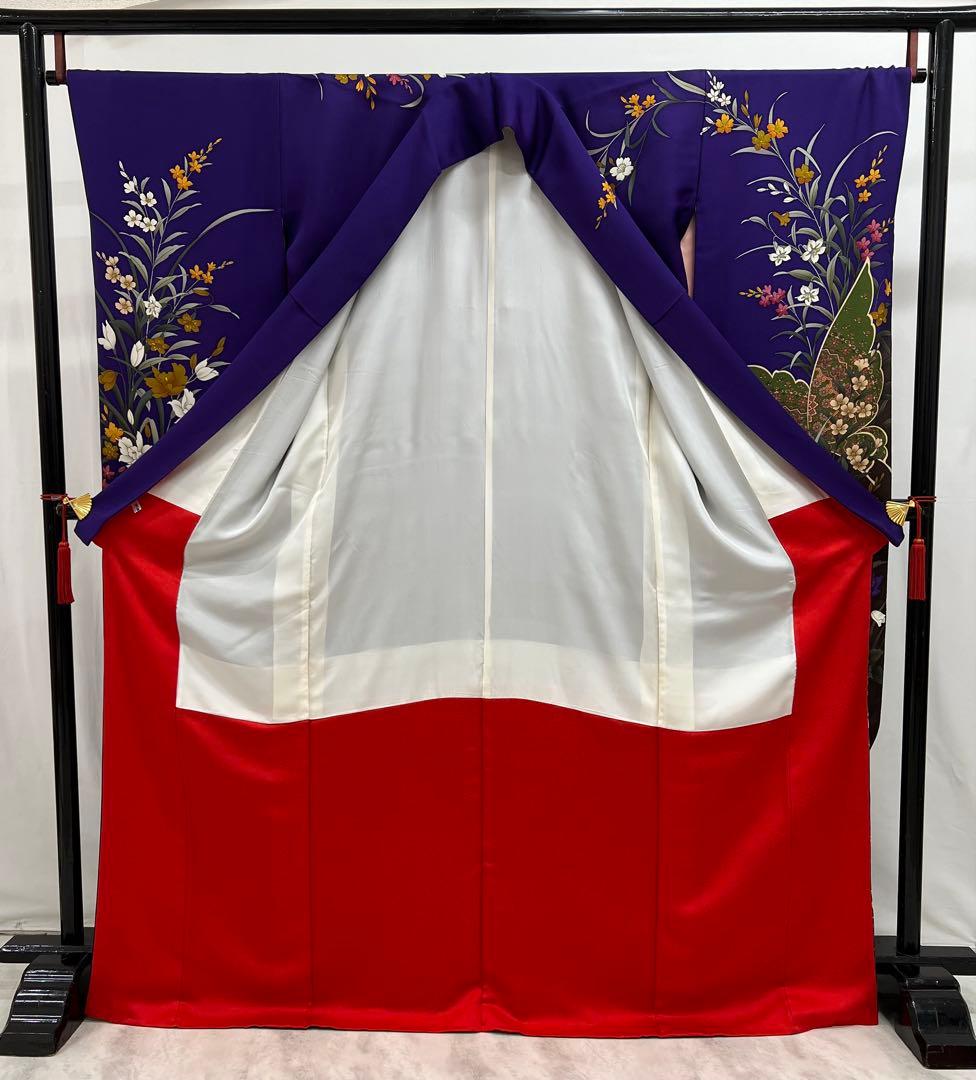 蝶々　振り袖　フルセット　別誂長襦袢　成人式　刺繍　振袖　草花　蝶　703