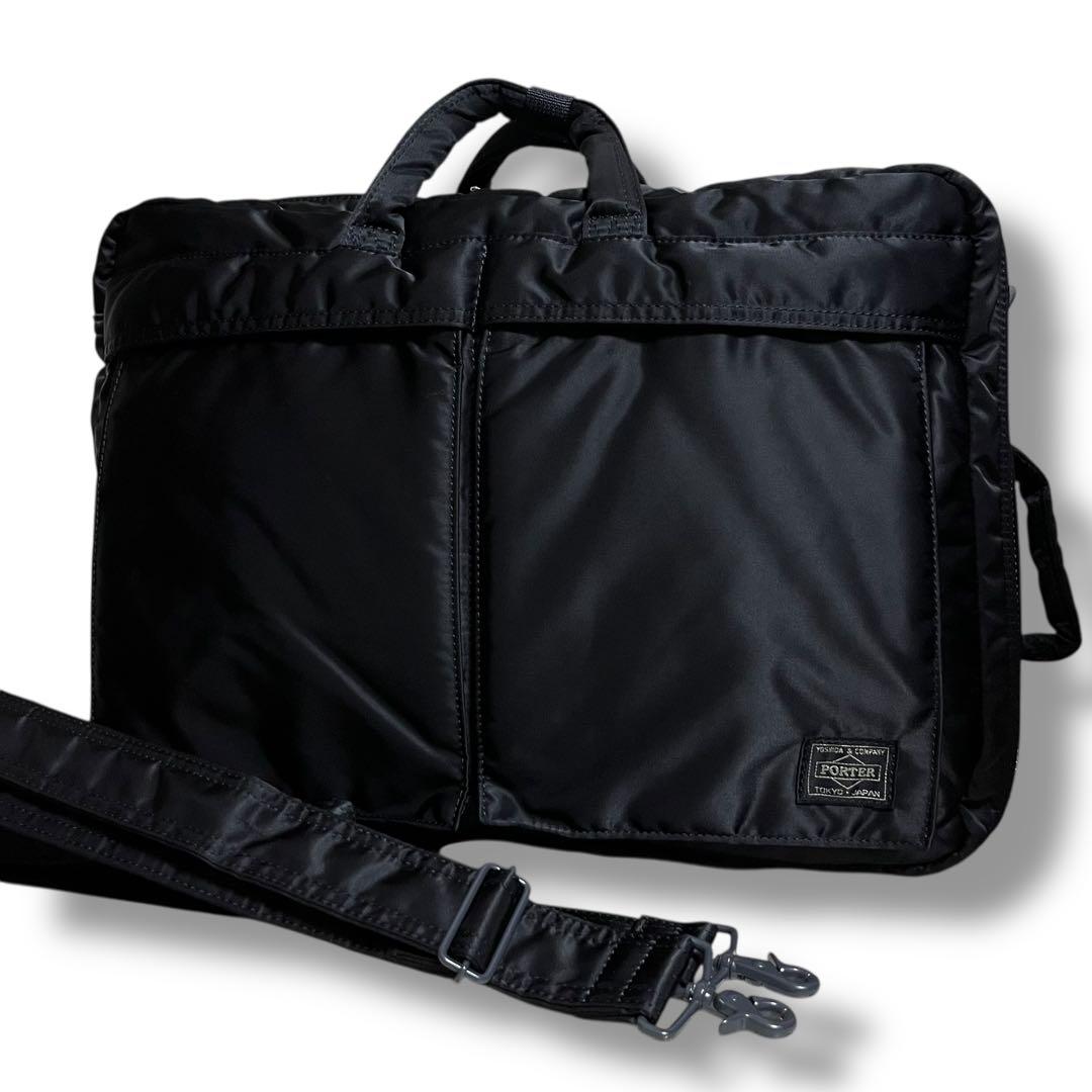 【極美品】ポーター タンカー 3wayブリーフケース ブラック ナイロン