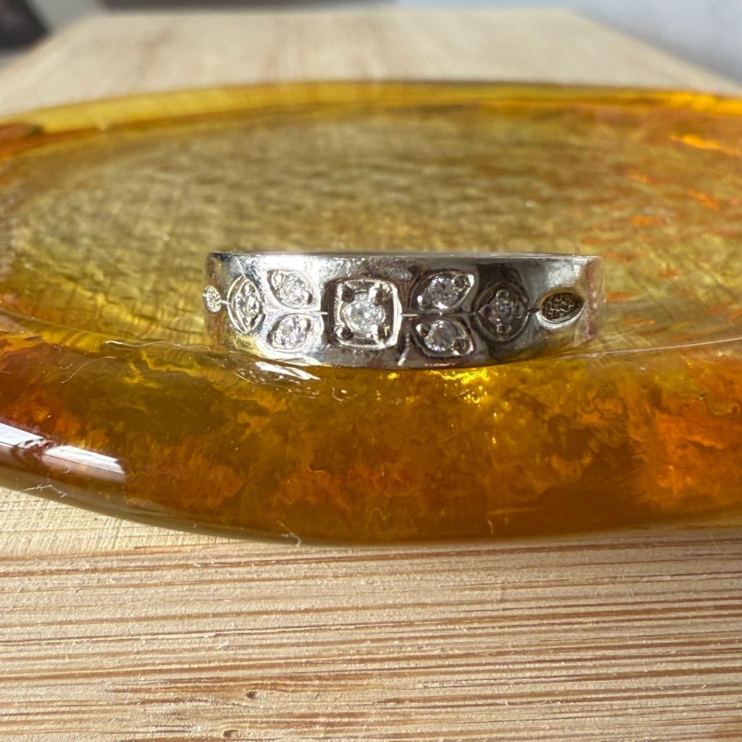 agate SILVER Pt200 ダイヤモンド リング 11 号0.08