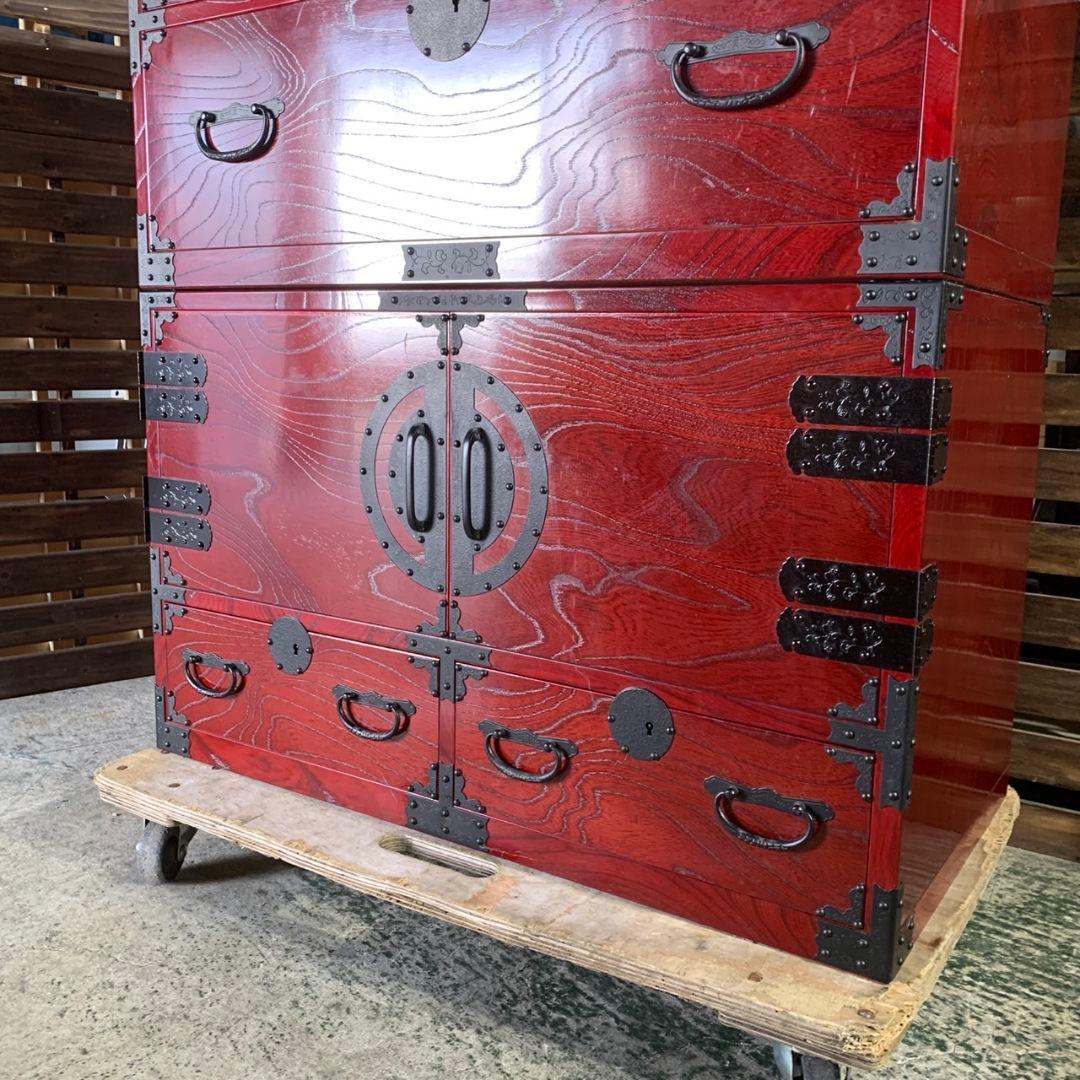 J412\" 青木産業 くれない W 870 昭和レトロ 和箪笥