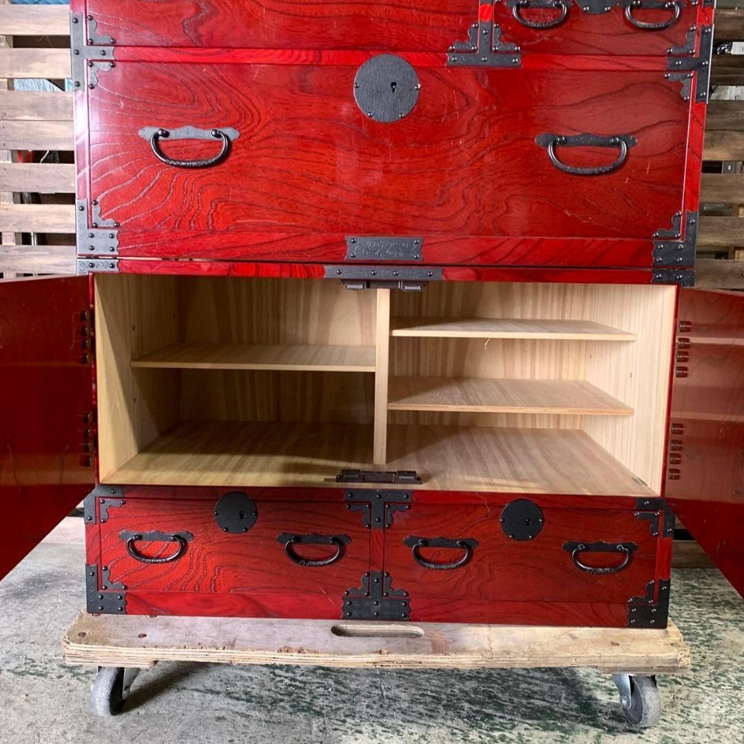 J412\" 青木産業 くれない W 870 昭和レトロ 和箪笥