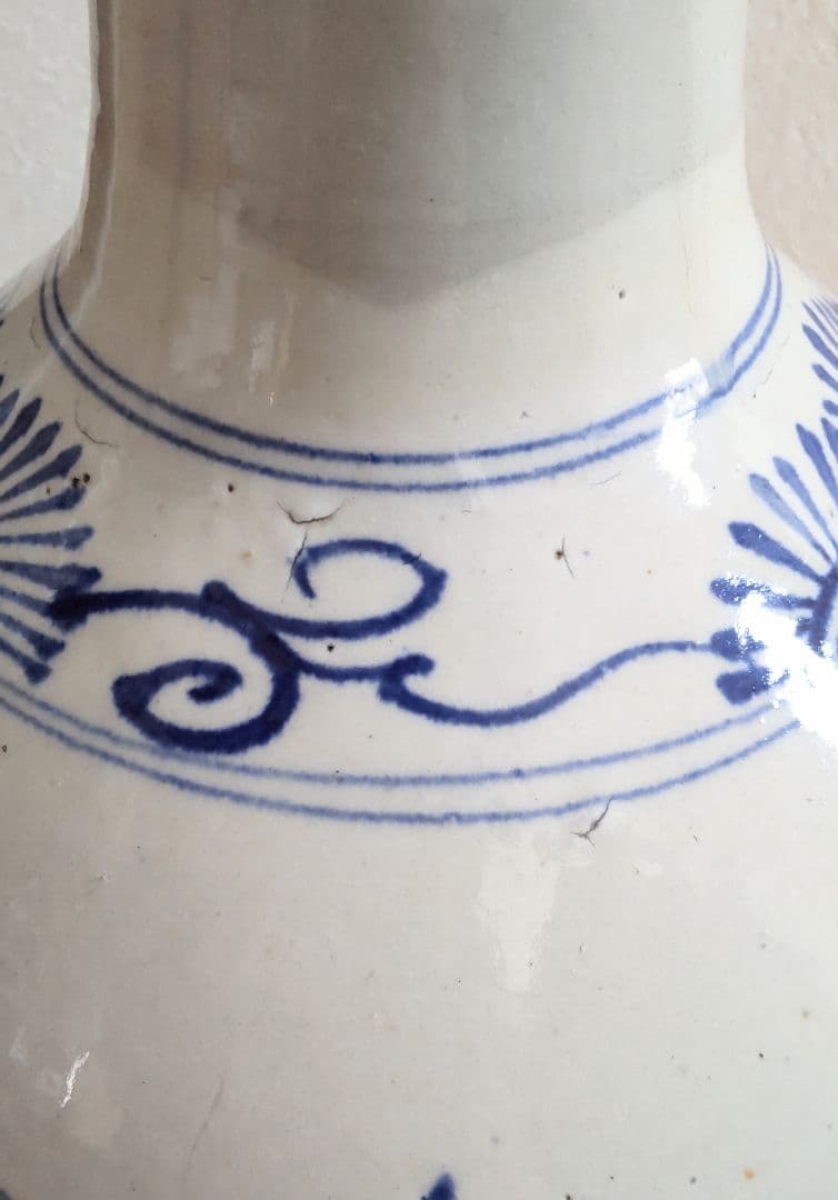 平清水焼　大徳利　山水図