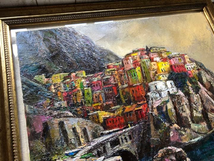 ⭐️油絵、吉本哲、チンクエッテルマナローナ、10号、2014年製作