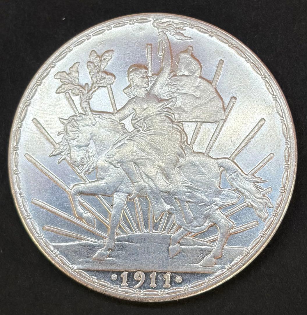 1911年 メキシコ カバリート1ペソ銀貨 26.71g 39.18mm