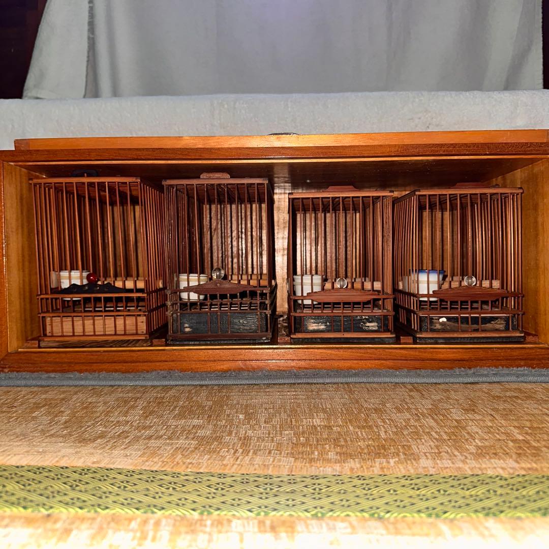 手作りメジロ籠4カゴ&手作りメジロ寝かせ箱のセット‼️