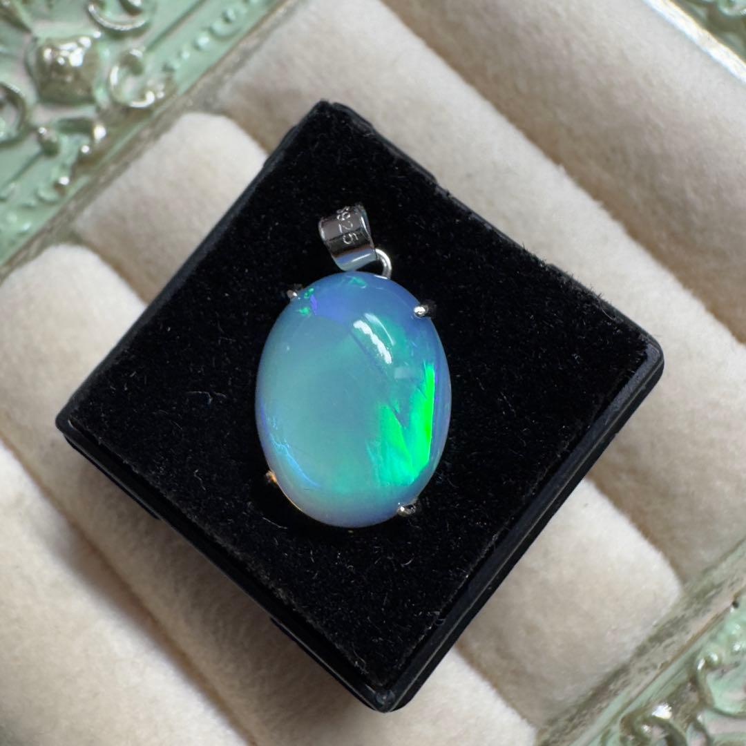 天然石エチオピアオパール　ペンダントトップハンドメイド　Silver925 69