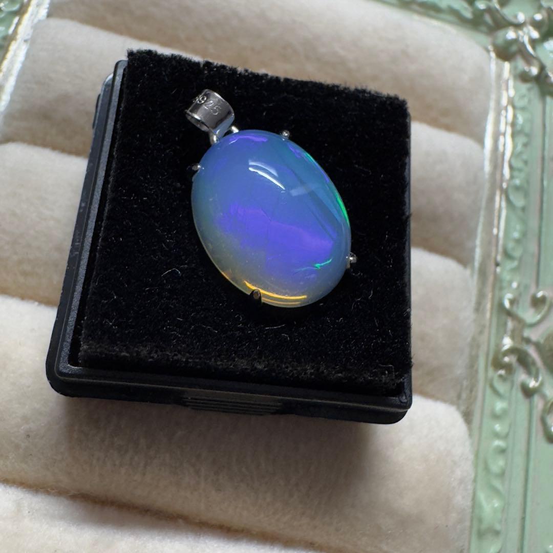 天然石エチオピアオパール　ペンダントトップハンドメイド　Silver925 69