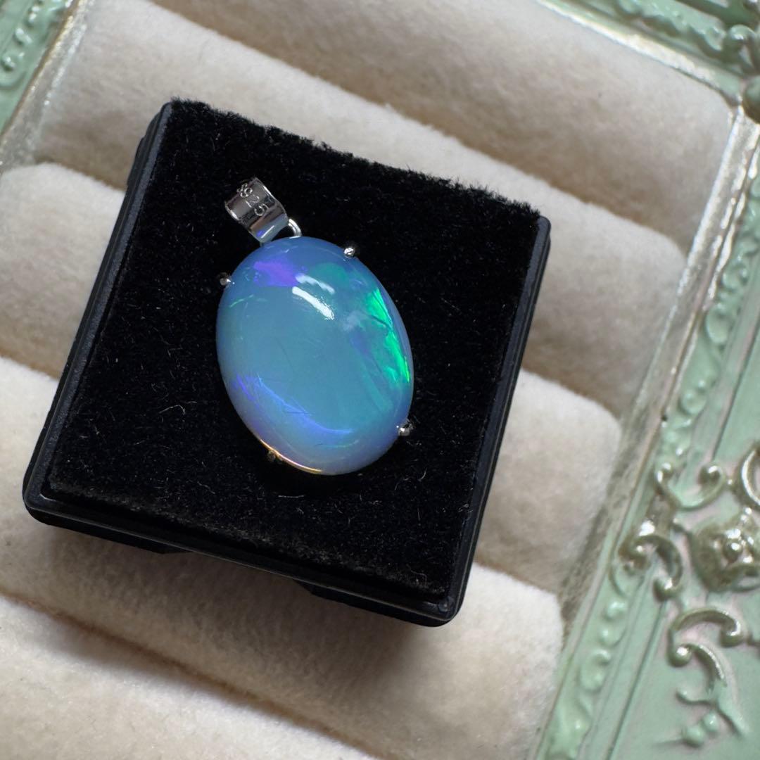 天然石エチオピアオパール　ペンダントトップハンドメイド　Silver925 69