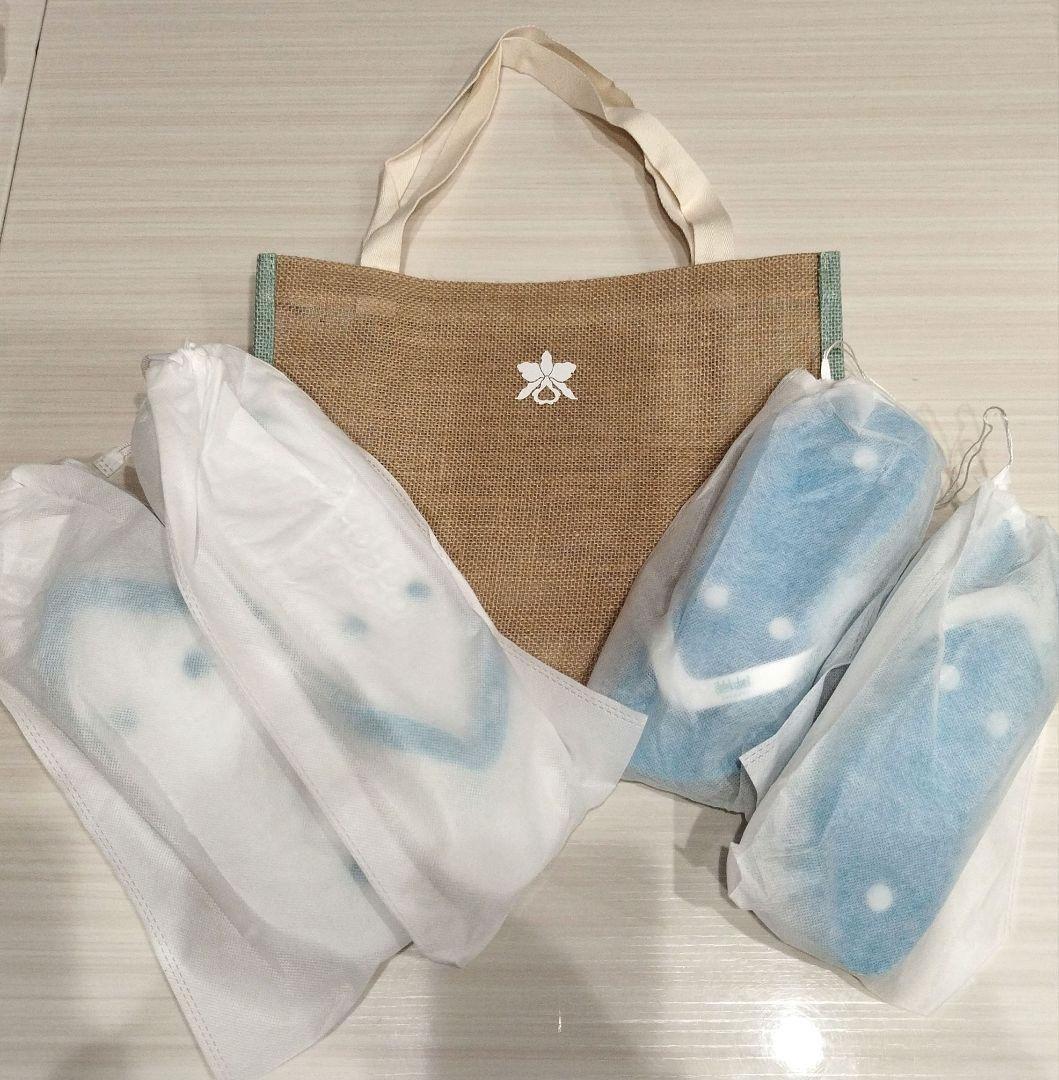 ハレクラニ沖縄 オリジナルビーチバッグ＆ビーチサンダル ファミリーセット