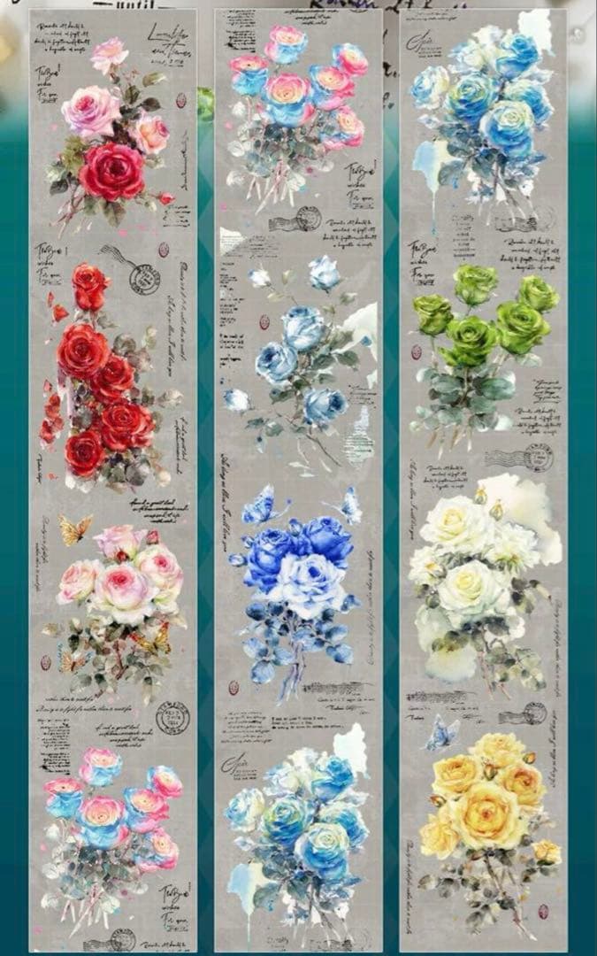 海外 PETテープ マスキングテープ フラワー、装飾