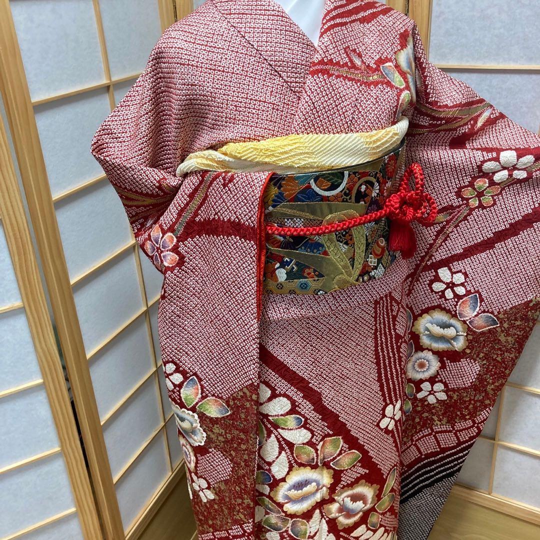 あきママ様［1205］振袖 絞り 金彩 成人式 卒業式 正絹 着物 袷