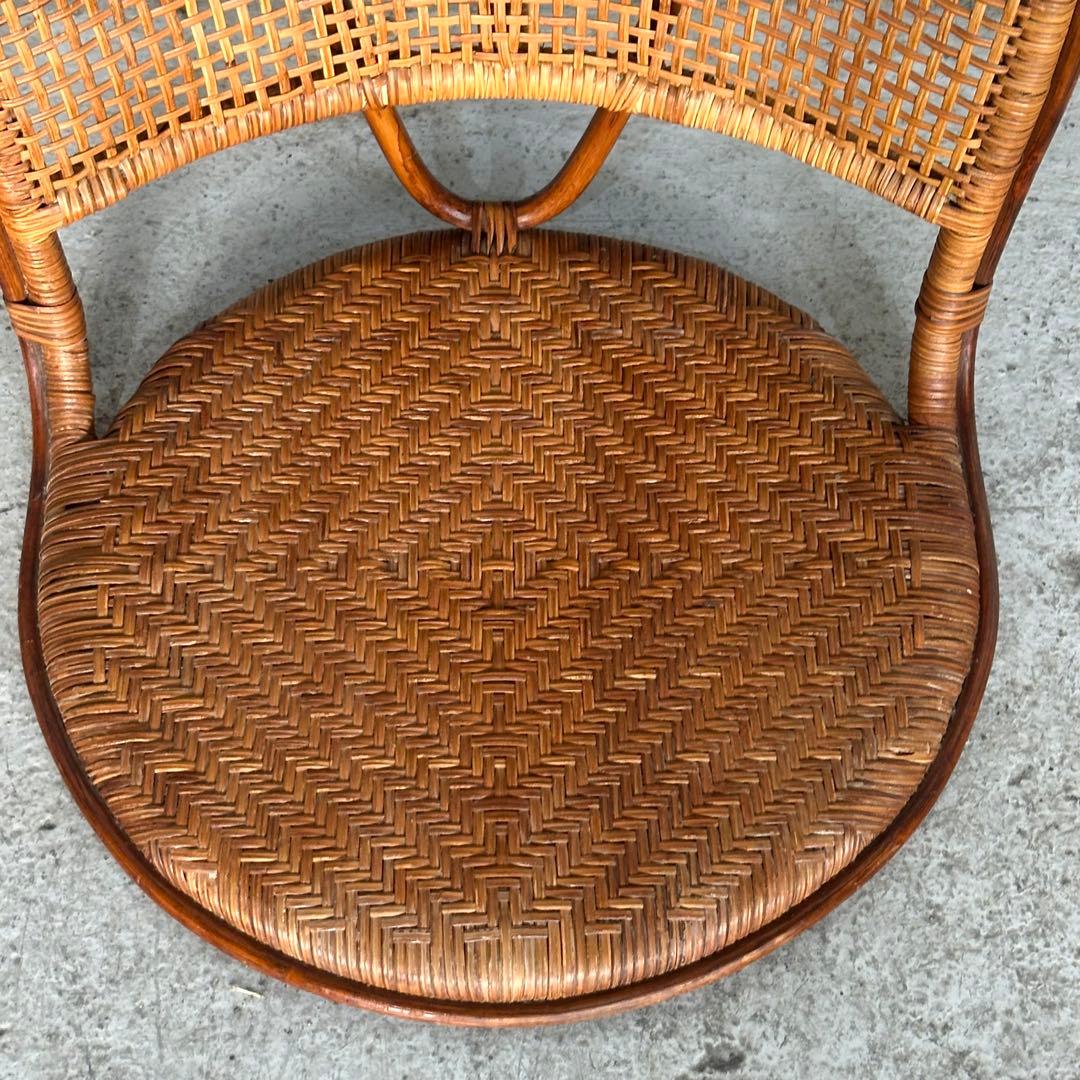 ꧁オールドラタン꧂籐ラタンフレーム 座椅子 ナチュラル天然素材　2脚セット