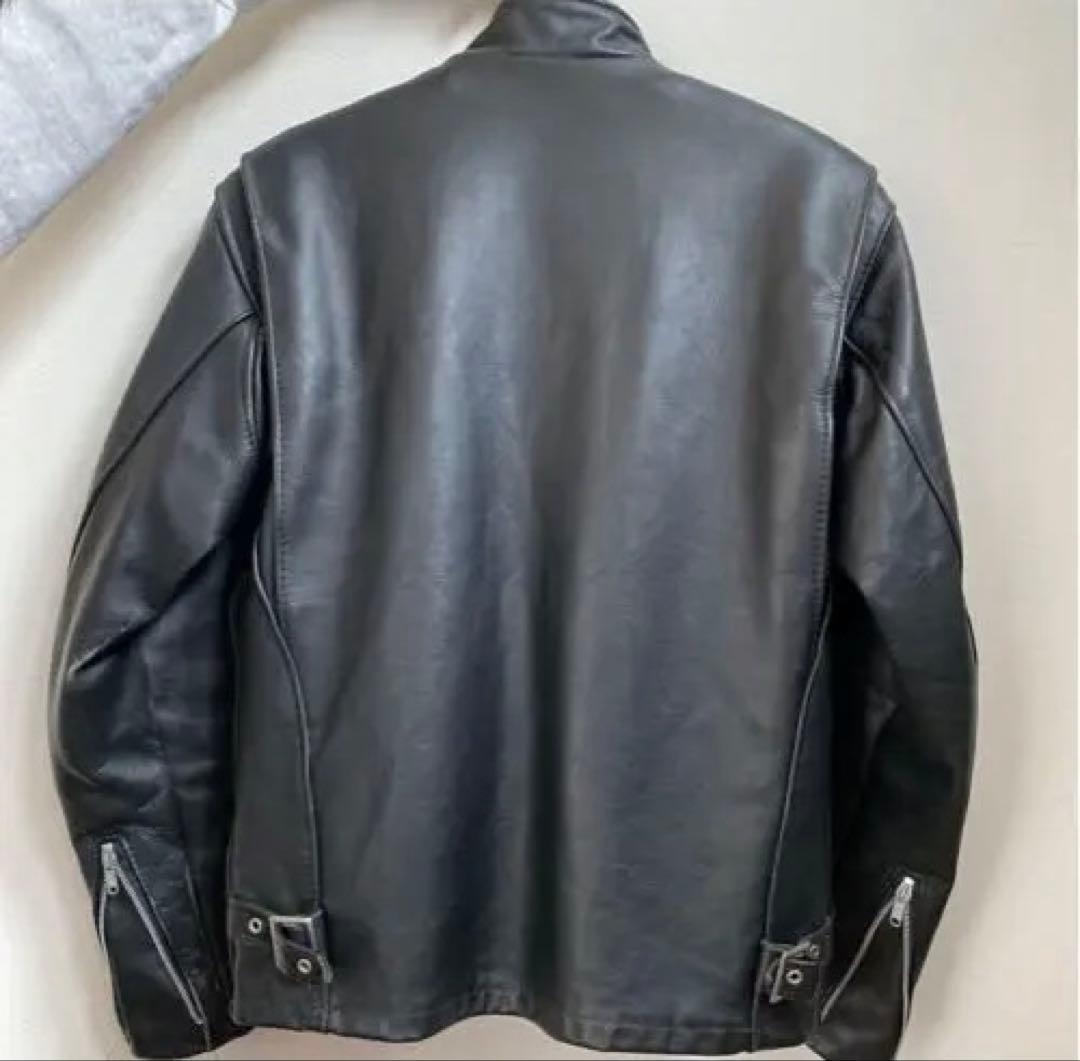 Schott シングルライダース 黒 38