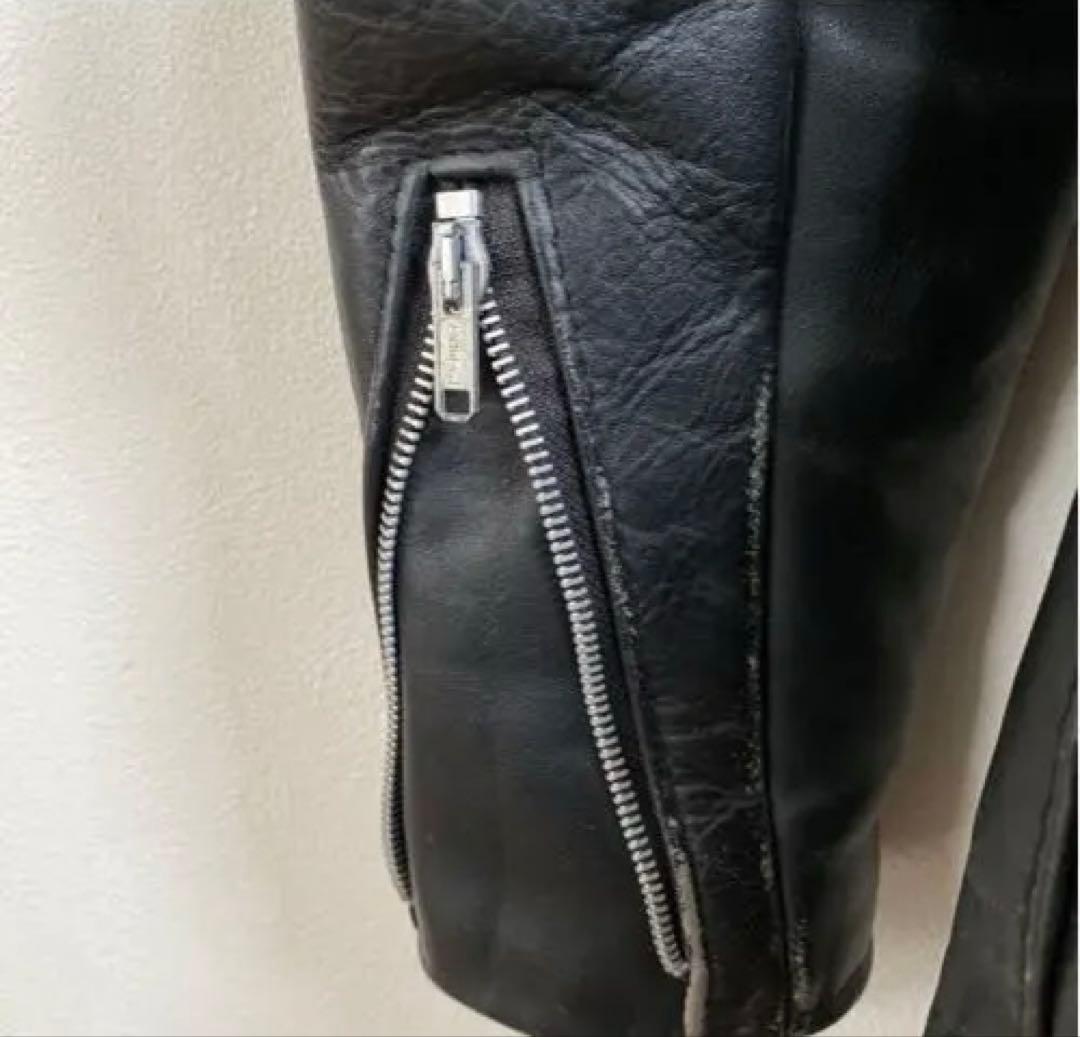 Schott シングルライダース 黒 38