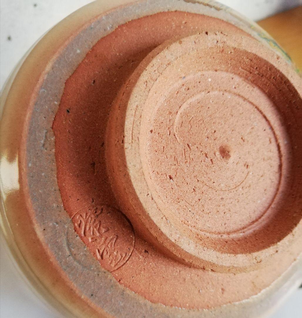 茶道具 寒牡丹 茶碗 ＆ 鋳銅蓋置 NO317